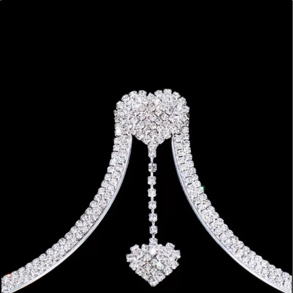 Heart Shape Crystal Body Jewelry Breast with Chains - Brand New - Picture 5 of 5